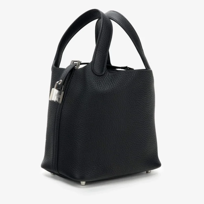 Mirror Quality Hermès Picotin 18 Clemence Black PHW - Replica Handbags - Image 4