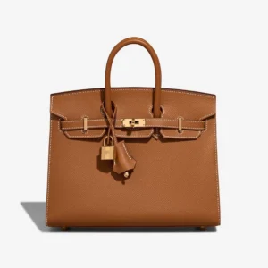 Mirror Quality Hermès Replicas Birkin 25 Epsom Gold GHW - DLF