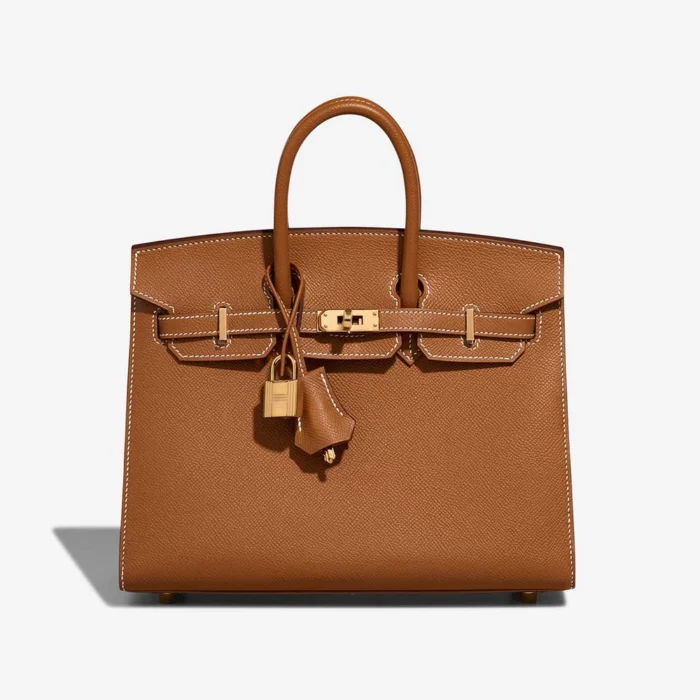 Mirror Quality Hermès Replicas Birkin 25 Epsom Gold GHW - DLF