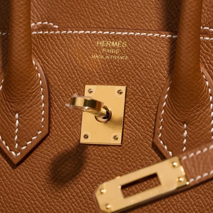 Mirror Quality Hermès Replicas Birkin 25 Epsom Gold GHW - DLF - Image 6