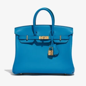 Mirror Quality Hermès Replicas Birkin 25 Swift Blue Frida GHW