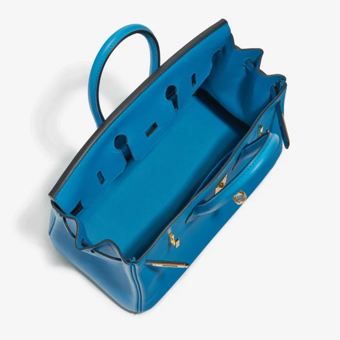 Mirror Quality Hermès Replicas Birkin 25 Swift Blue Frida GHW - DLF - Image 5