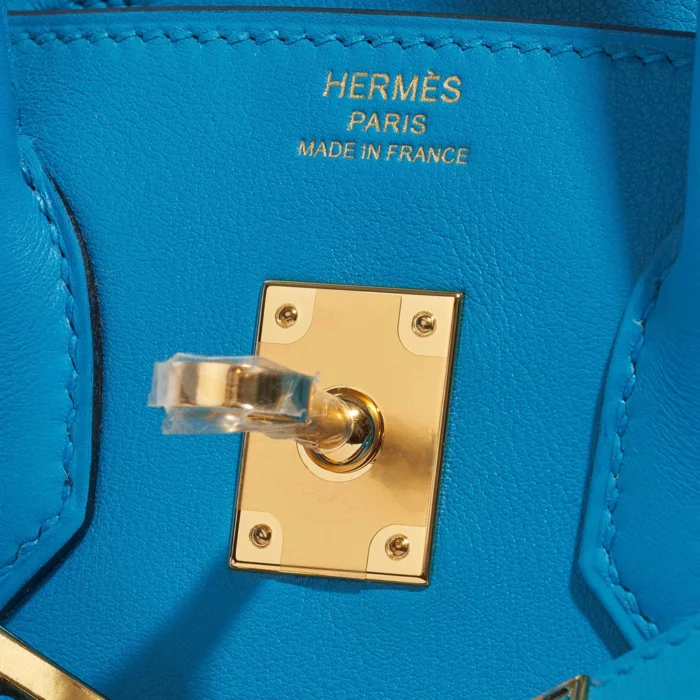 Mirror Quality Hermès Replicas Birkin 25 Swift Blue Frida GHW - DLF - Image 6