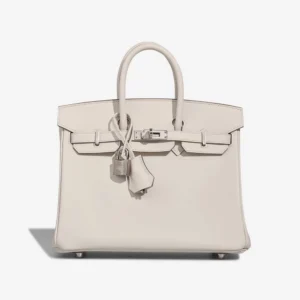 Mirror Quality Hermès Replicas Birkin 25 Swift Mushroom PHW - DLF