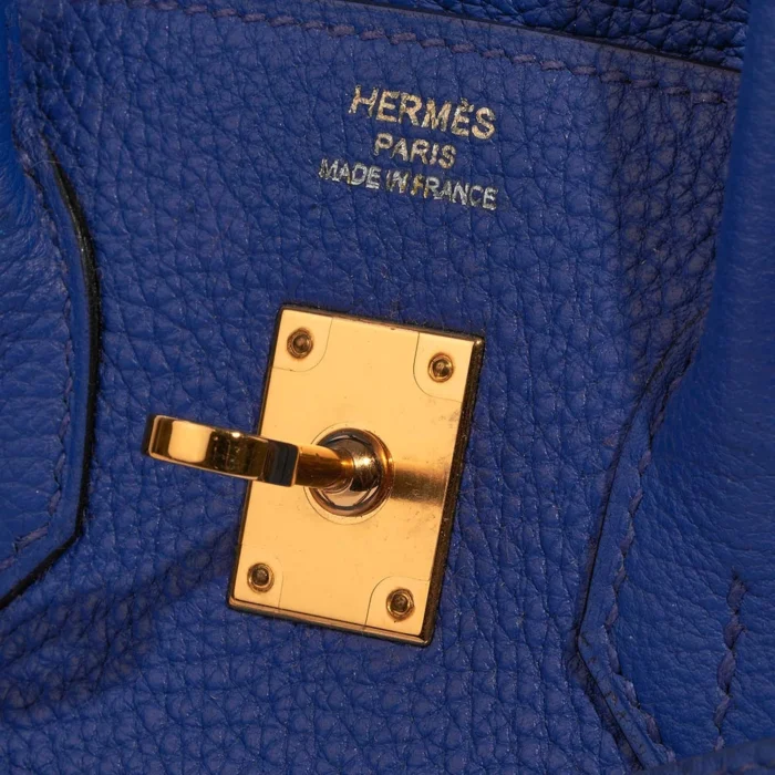 Mirror Quality Hermès Replicas Birkin 25 Togo Blue Electrique GHW - DLF - Image 5