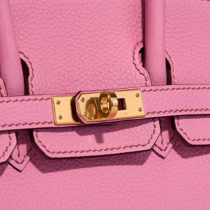 Mirror Quality Hermès Replicas Birkin 25 Togo Bubblegum GHW - DLF - Image 7