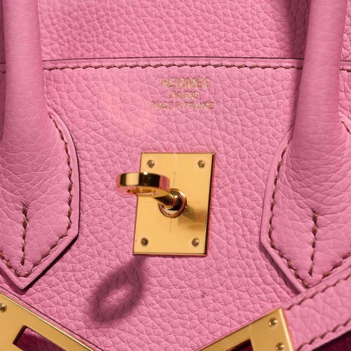 Mirror Quality Hermès Replicas Birkin 25 Togo Bubblegum GHW - DLF - Image 6