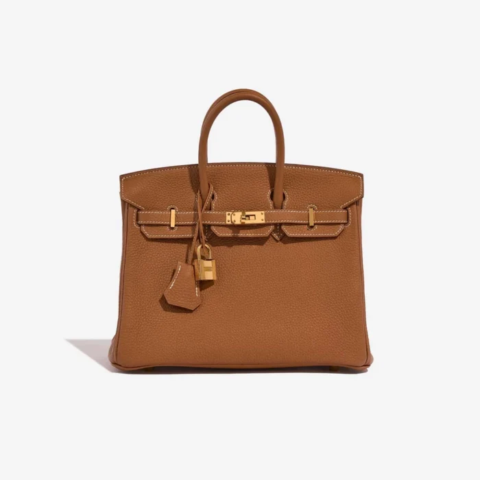 Mirror Quality Hermès Replicas Birkin 25 Togo Gold GHW - DLF