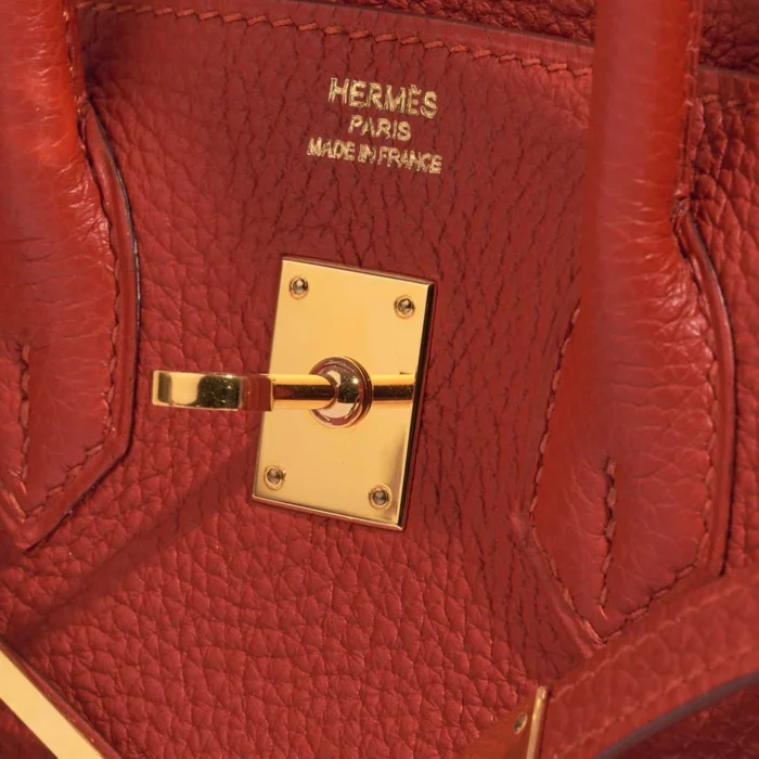 Mirror Quality Hermès Replicas Birkin 25 Togo Rouge Vermillon GHW - DLF - Image 6