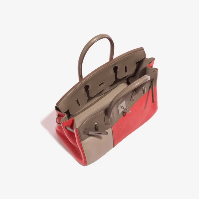 Mirror Quality Hermès Replicas Birkin 30 Clemence/Swift Argile/Etoupe/Rose Jaipur PHW - DLF - Image 5