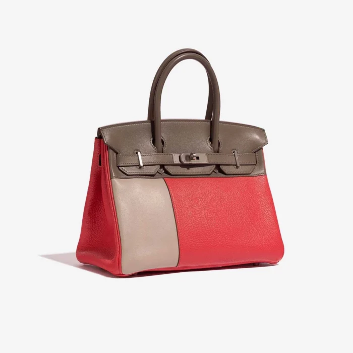 Mirror Quality Hermès Replicas Birkin 30 Clemence/Swift Argile/Etoupe/Rose Jaipur PHW - DLF - Image 4