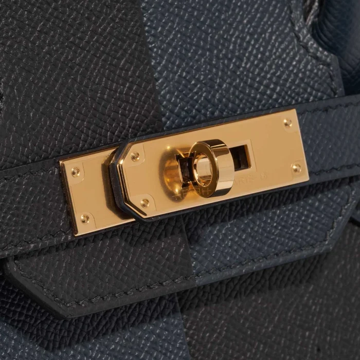 Mirror Quality Hermès Replicas Birkin 30 Epsom Black/Blue Indigo/Blue Frida GHW - DLF - Image 7