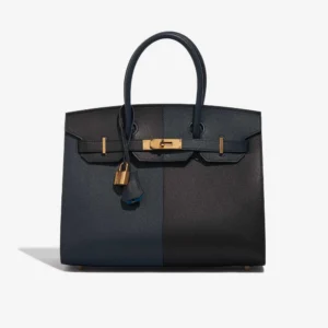 Mirror Quality Hermès Replicas Birkin 30 Epsom Black/Blue - DLF