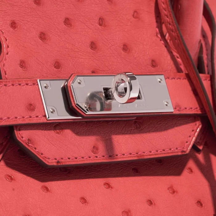 Mirror Quality Hermès Replicas Birkin 30 Ostrich Bougainvillier PHW - DLF - Image 7