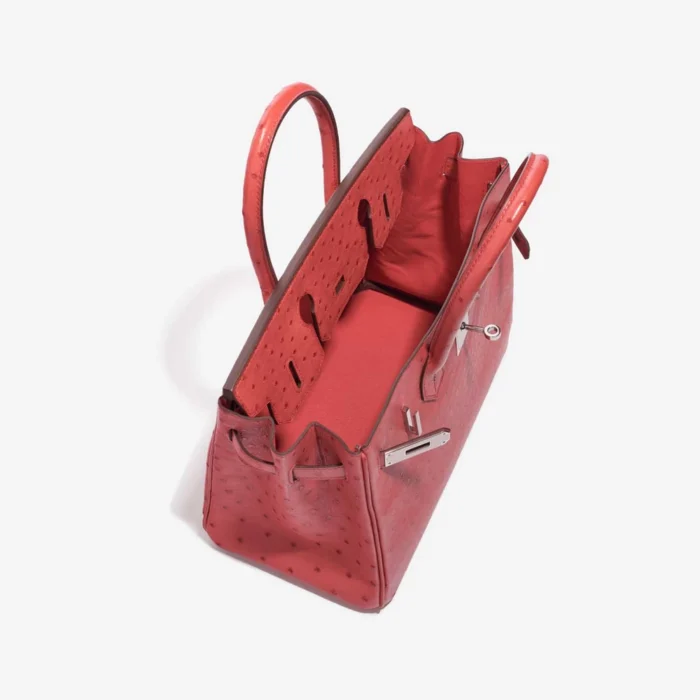 Mirror Quality Hermès Replicas Birkin 30 Ostrich Bougainvillier PHW - DLF - Image 5