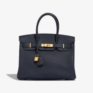 Mirror Quality Hermès Replicas Birkin 30 Togo Bleu Nuit GHW | DLF