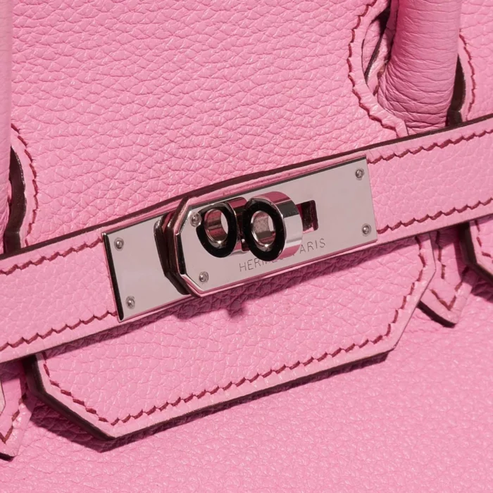 Mirror Quality Hermès Replicas Birkin 35 Clemence Bubblegum PHW - DLF - Image 7