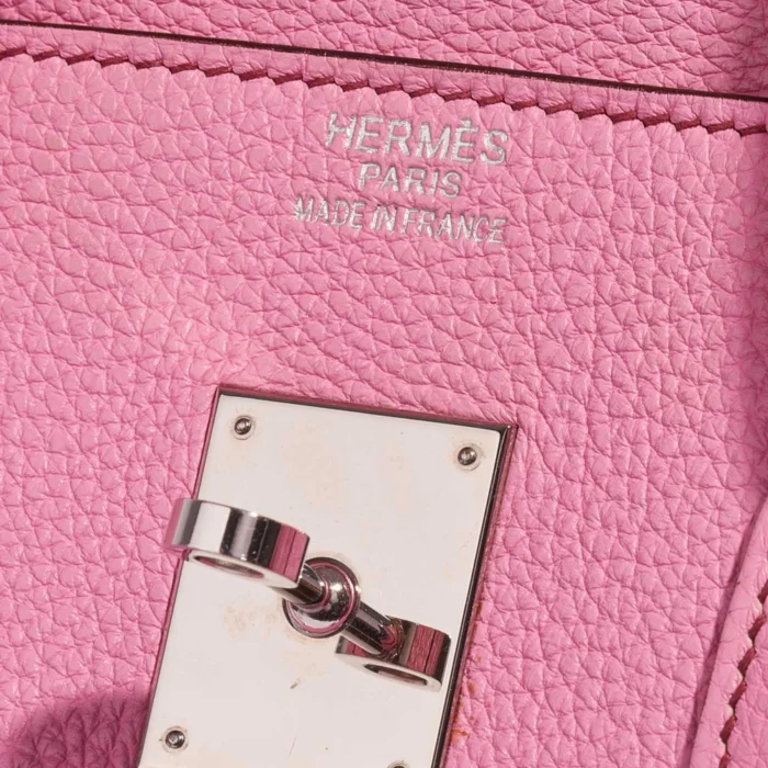 Mirror Quality Hermès Replicas Birkin 35 Clemence Bubblegum PHW - DLF - Image 6