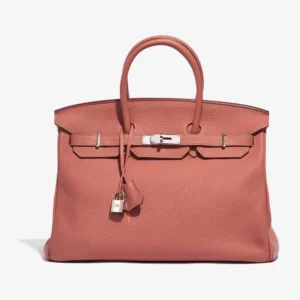 Mirror Quality Hermès Replicas Birkin 35 Clemence Rose Tea PHW