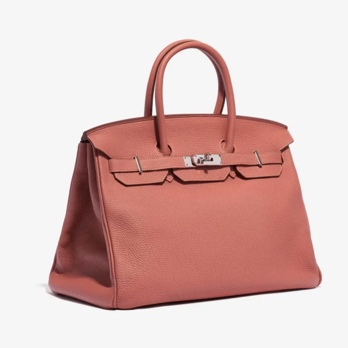 Mirror Quality Hermès Replicas Birkin 35 Clemence Rose Tea PHW - DLF - Image 4