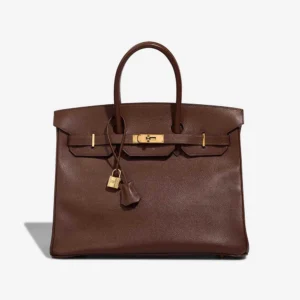 Mirror Quality Hermès Replicas Birkin 35 Courchevel Havane GHW - DLF
