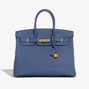Mirror Quality Hermès Replicas Birkin 35 Togo Blue Brighton GHW - DLF