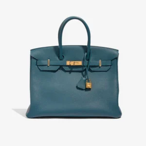Mirror Quality Hermès Replicas Birkin 35 Togo Blue Colvert GHW
