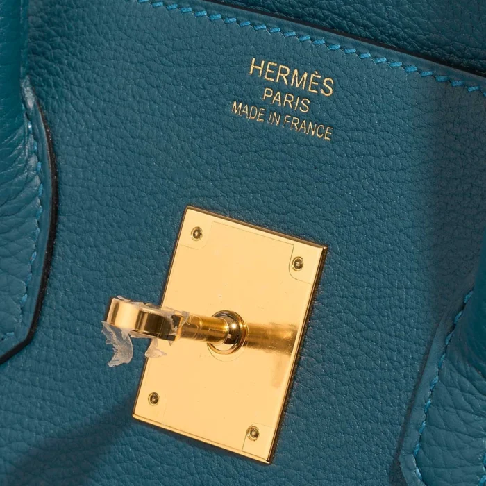 Mirror Quality Hermès Replicas Birkin 35 Togo Blue Colvert GHW - DLF - Image 6