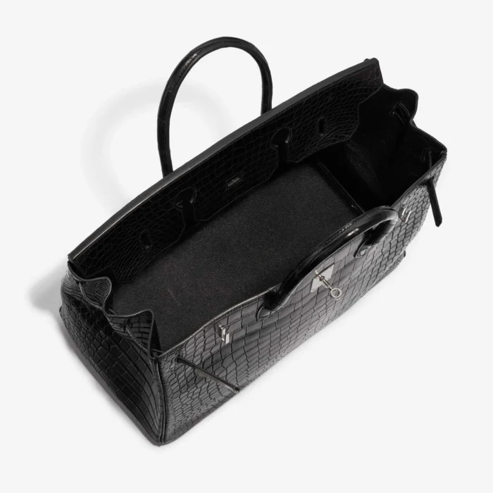 Mirror Quality Hermès Replicas Birkin 40 Matte Porosus Crocodile Black PHW - DLF - Image 5