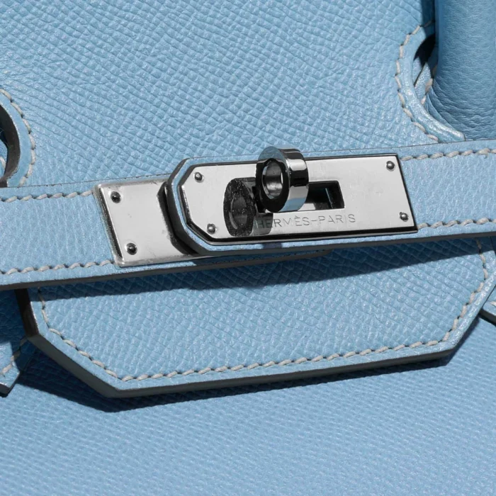 Mirror Quality Hermès Replicas Birkin Candy 35 Epsom Blue Celeste/Blue Mykonos GHW - DLF - Image 7