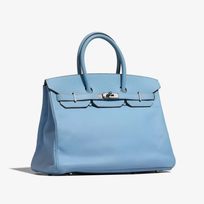 Mirror Quality Hermès Replicas Birkin Candy 35 Epsom Blue Celeste/Blue Mykonos GHW - DLF - Image 4