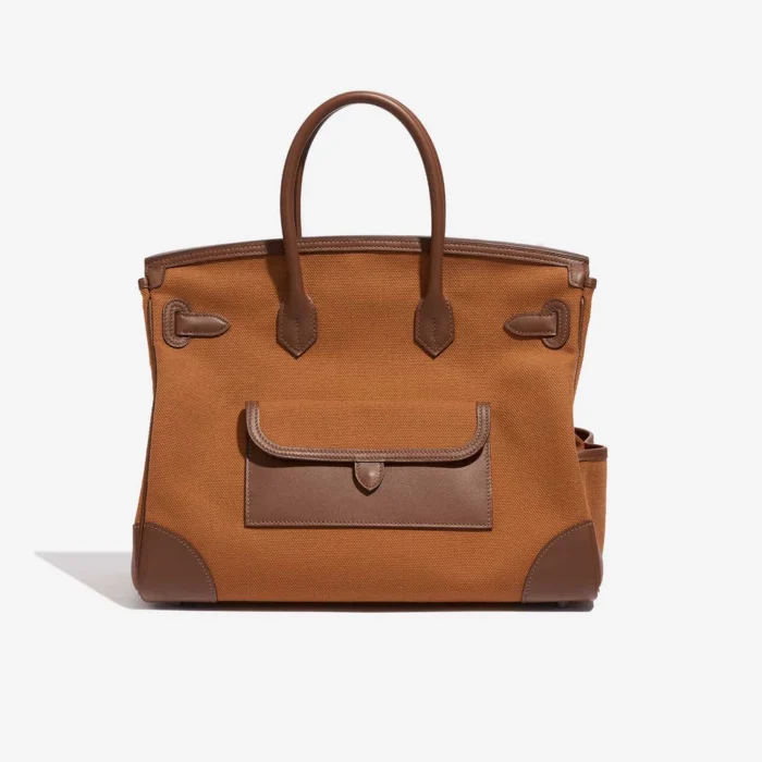 Mirror Quality Hermès Replicas Birkin Cargo 35 Swift/Toile Goeland Marron/Gold PHW - DLF - Image 2