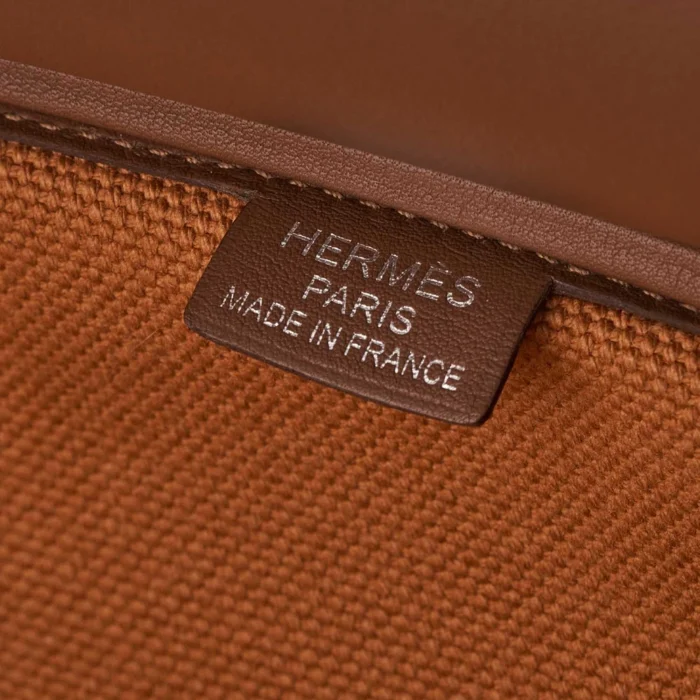 Mirror Quality Hermès Replicas Birkin Cargo 35 Swift/Toile Goeland Marron/Gold PHW - DLF - Image 6