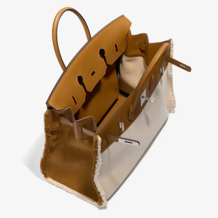 Mirror Quality Hermès Replicas Birkin Fray 35 Swift/Toile Sesame PHW - DLF - Image 5