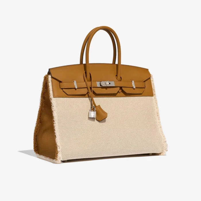 Mirror Quality Hermès Replicas Birkin Fray 35 Swift/Toile Sesame PHW - DLF - Image 4