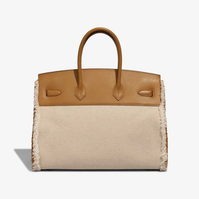 Mirror Quality Hermès Replicas Birkin Fray 35 Toile/Swift Sesame/Ecru PHW - DLF - Image 2