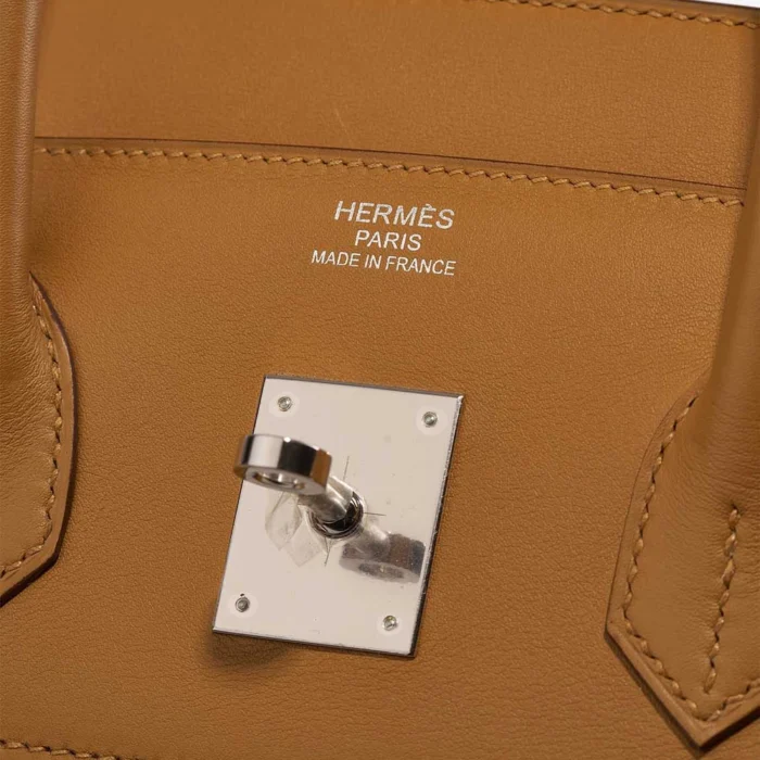 Mirror Quality Hermès Replicas Birkin Fray 35 Toile/Swift Sesame/Ecru PHW - DLF - Image 6