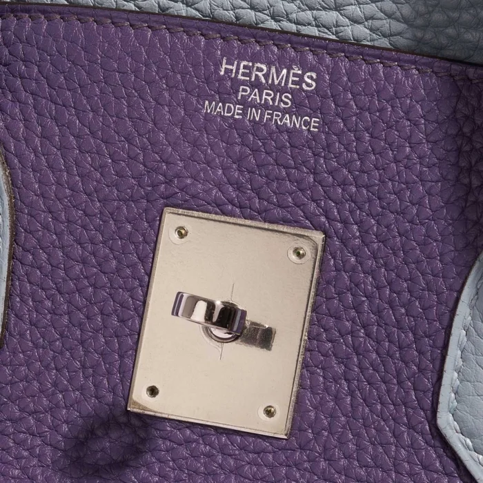 Mirror Quality Hermès Replicas Birkin Harlequin 35 Clemence Ultra Violet/Etain/Bleu Lin/Bleu Obscur/Etoupe/Gold PHW - DLF - Image 6