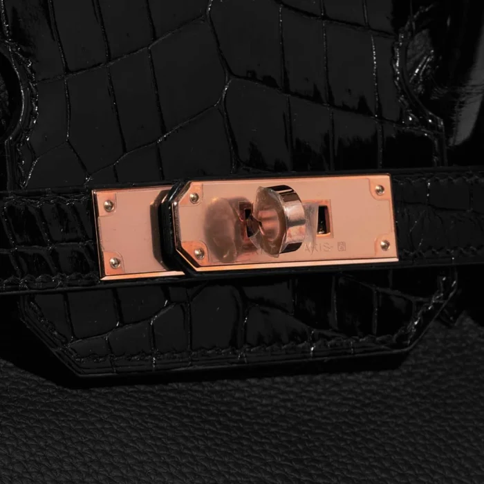 Mirror Quality Hermès Replicas Birkin Touch 30 Togo/Alligator Black GHW - DLF - Image 7