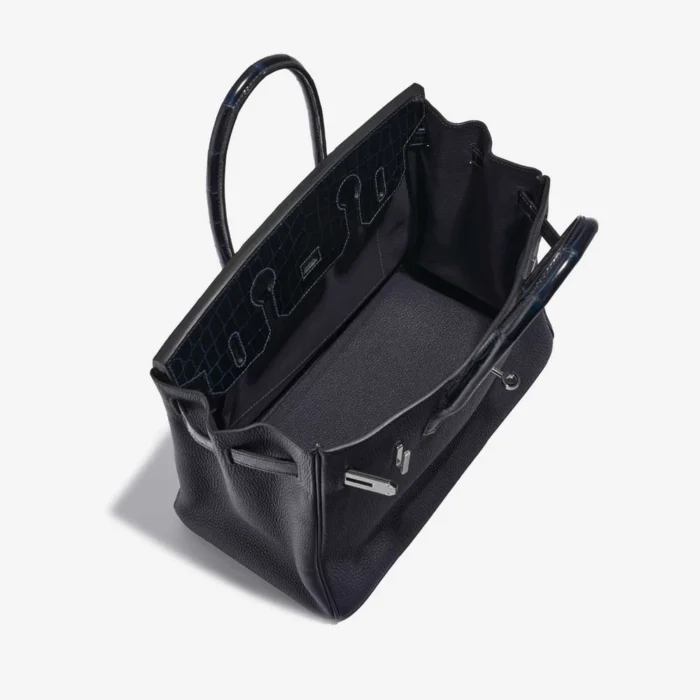 Mirror Quality Hermès Replicas Birkin Touch 30 Togo/Niloticus Crocodile Shiny Blue Nuit/Blue Baltique PHW - DLF - Image 5