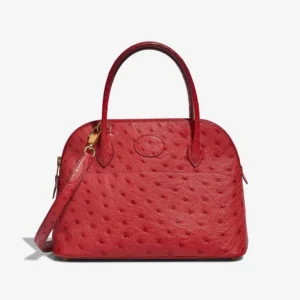 Mirror Quality Hermès Replicas Bolide 27 Ostrich Rouge Vif GHW - DLF