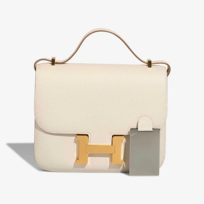 Mirror Quality Hermès Replicas Constance 18 Chevre Mysore Mushroom/Biscuit GHW - DLF