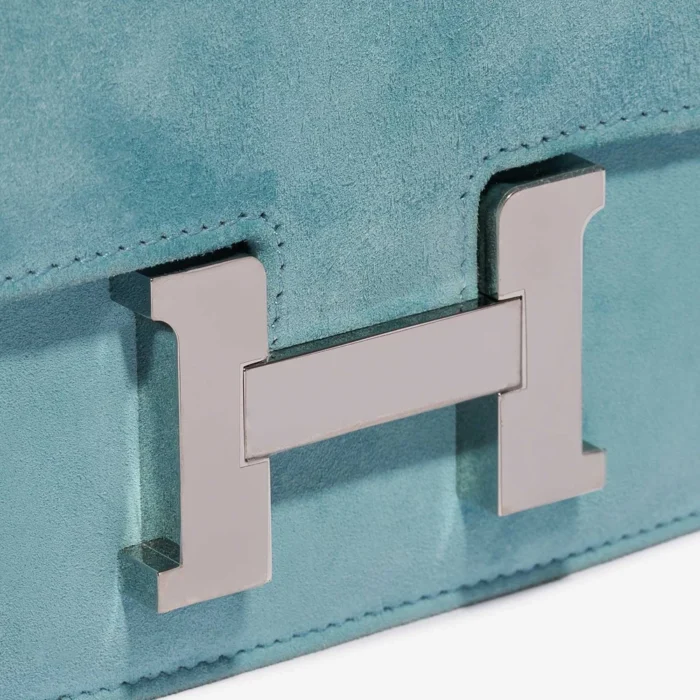 Mirror Quality Hermès Replicas Constance 18 Doblis Suede Blue Atoll PHW - DLF - Image 7