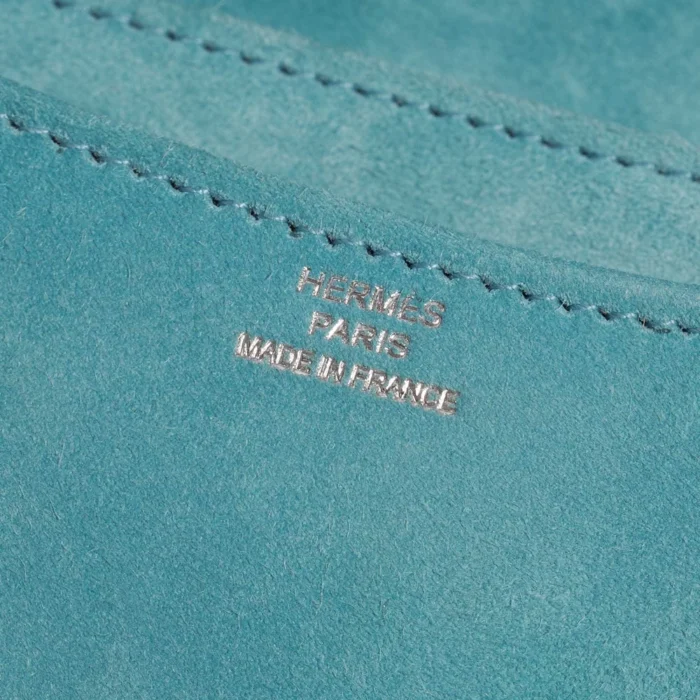 Mirror Quality Hermès Replicas Constance 18 Doblis Suede Blue Atoll PHW - DLF - Image 6