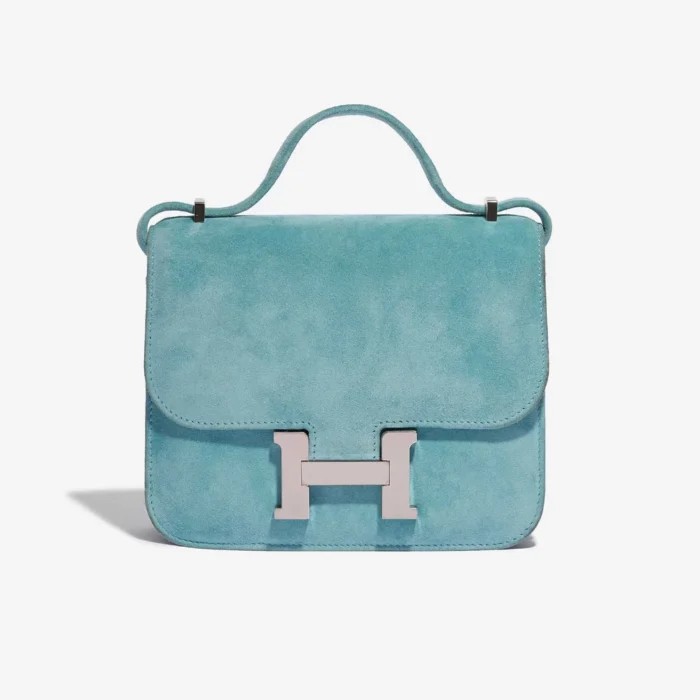 Mirror Quality Hermès Replicas Constance 18 Doblis Suede Blue