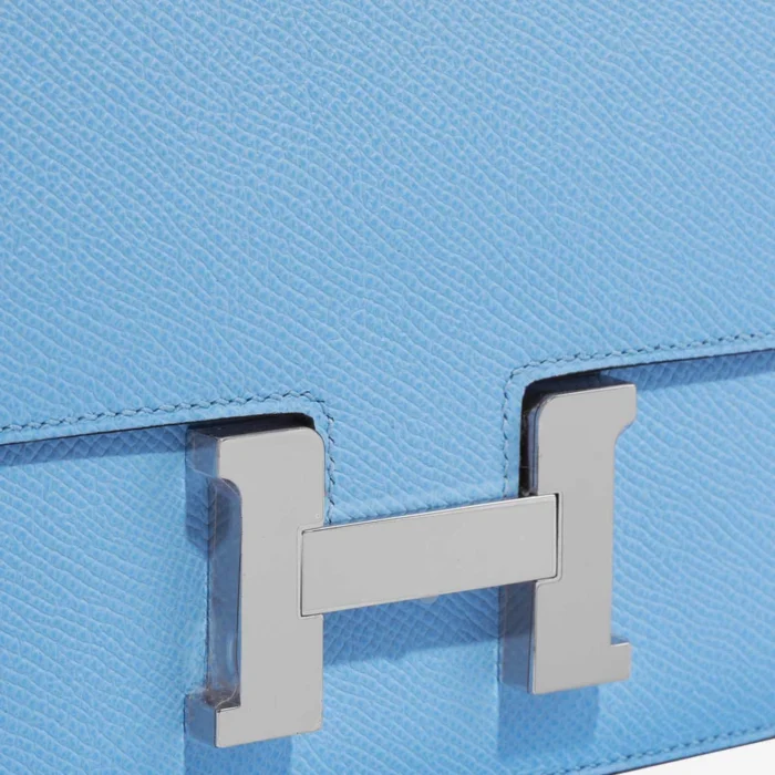 Mirror Quality Hermès Replicas Constance 18 Epsom Blue Celeste PHW - DLF - Image 6