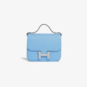 Mirror Quality Hermès Replicas Constance 18 Blue Celeste PHW