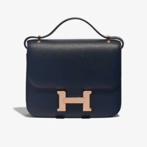 Mirror Quality Hermès Replicas Constance 18 Blue Indigo GHW
