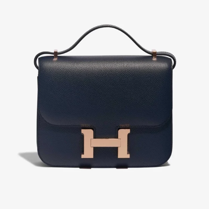 Mirror Quality Hermès Replicas Constance 18 Blue Indigo GHW