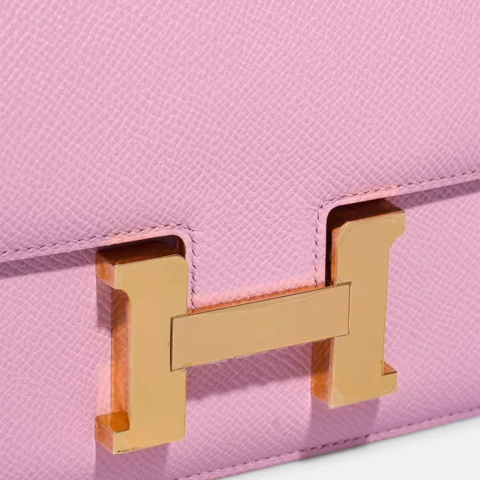 Mirror Quality Hermès Replicas Constance 18 Epsom Mauve Sylvestre GHW - DLF - Image 7
